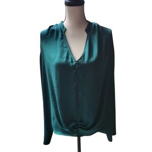Zara Basic Emerald Green Popover Blouse